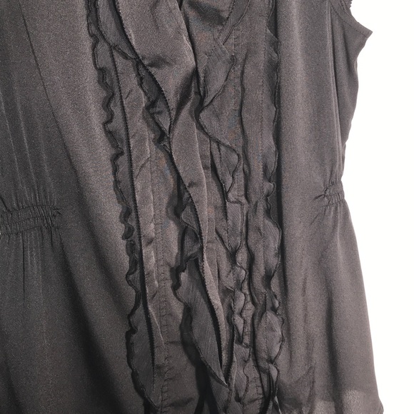 Converse Sheer Black Button Down Tank- Size Large - Picture 4 of 6